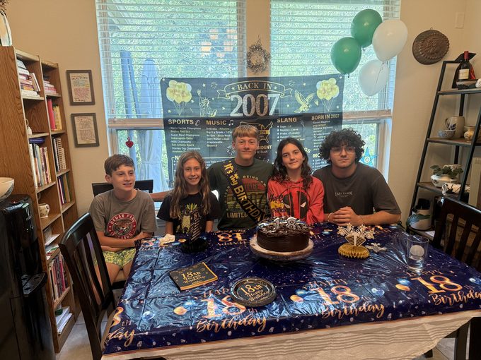 All the kids together at Sebastian's 18th birthday
